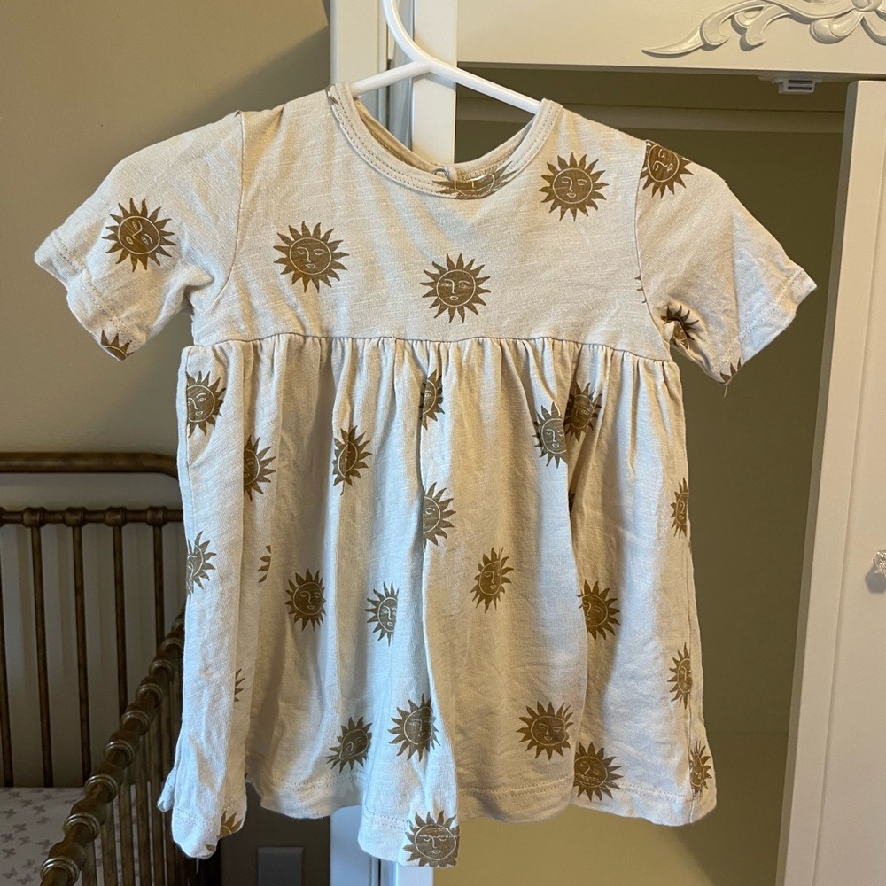 Rylee and Cru Finn Dress Suns Cream Stone Short Sleeve Girls Size 0-3M